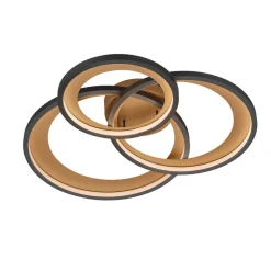 LED-taklampe Granada, svart matt/gull