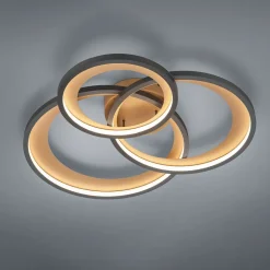 LED-taklampe Granada, svart matt/gull