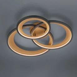 LED-taklampe Granada, svart matt/gull