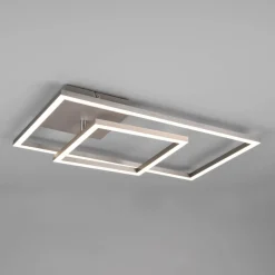 LED-taklampe Padella, svingbar, 4 000 K, nikkel