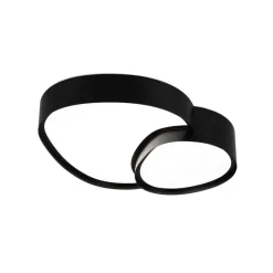 LED-taklampe Rise, svart, 43 x 36 cm, CCT, dimbar