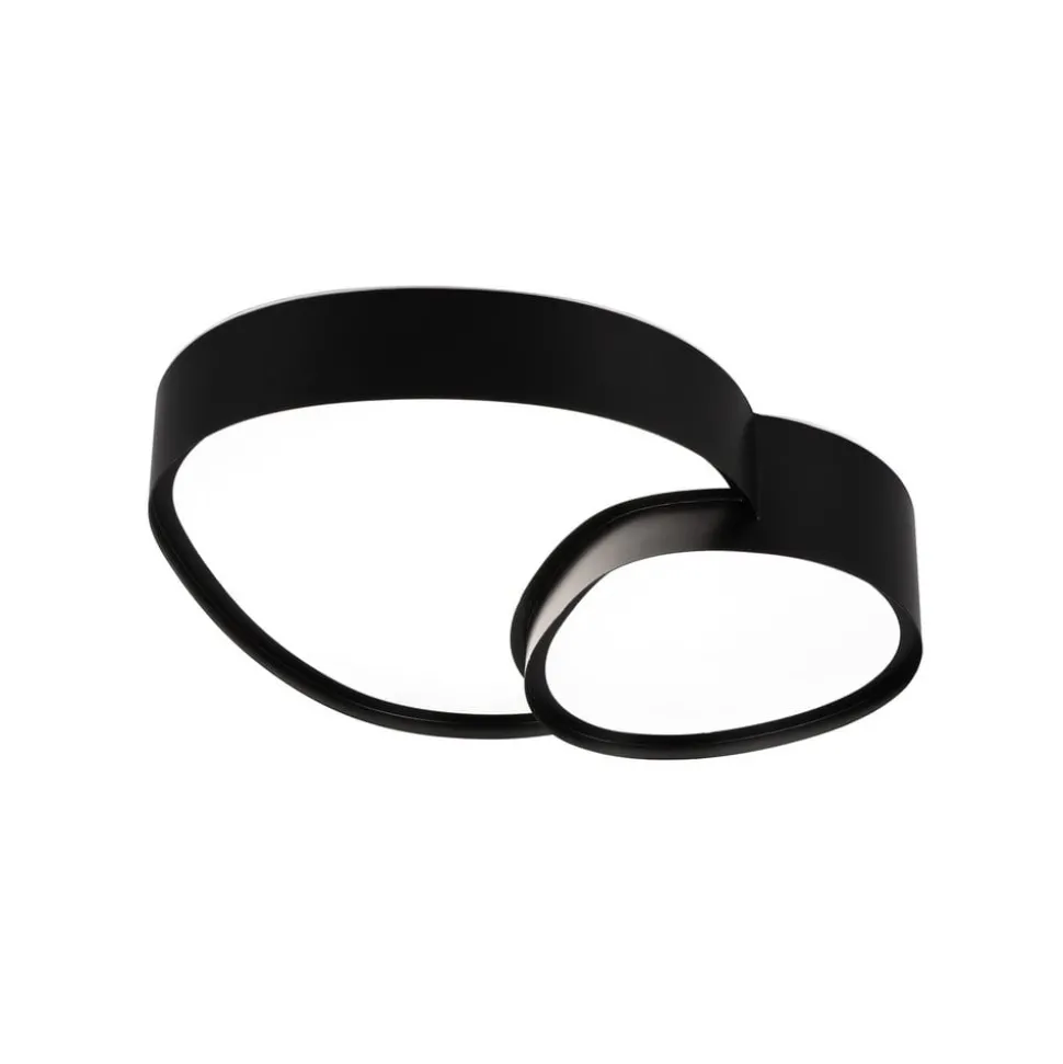 LED-taklampe Rise, svart, 43 x 36 cm, CCT, dimbar