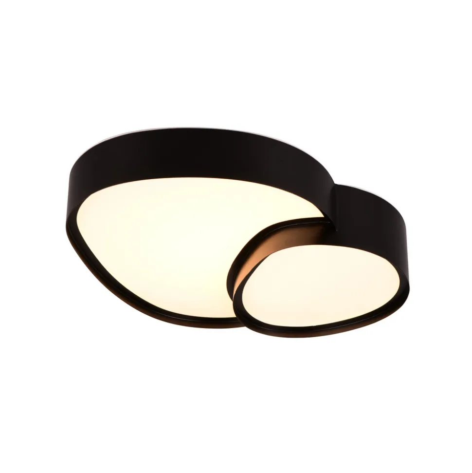 LED-taklampe Rise, svart, 43 x 36 cm, CCT, dimbar