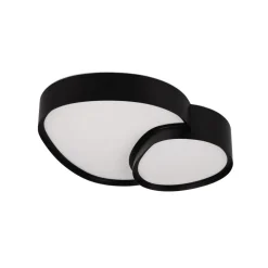 LED-taklampe Rise, svart, 43 x 36 cm, CCT, dimbar