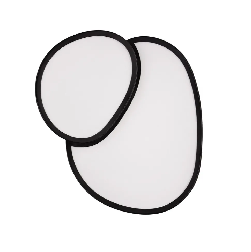 LED-taklampe Rise, svart, 43 x 36 cm, CCT, dimbar