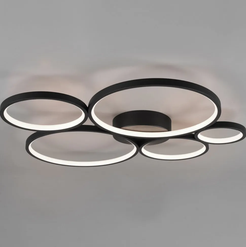 LED-taklampe Rondo, matt svart