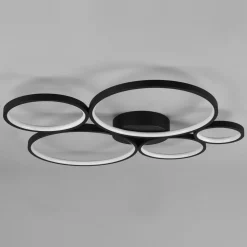 LED-taklampe Rondo, matt svart