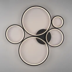 LED-taklampe Rondo, matt svart