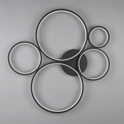 LED-taklampe Rondo, matt svart