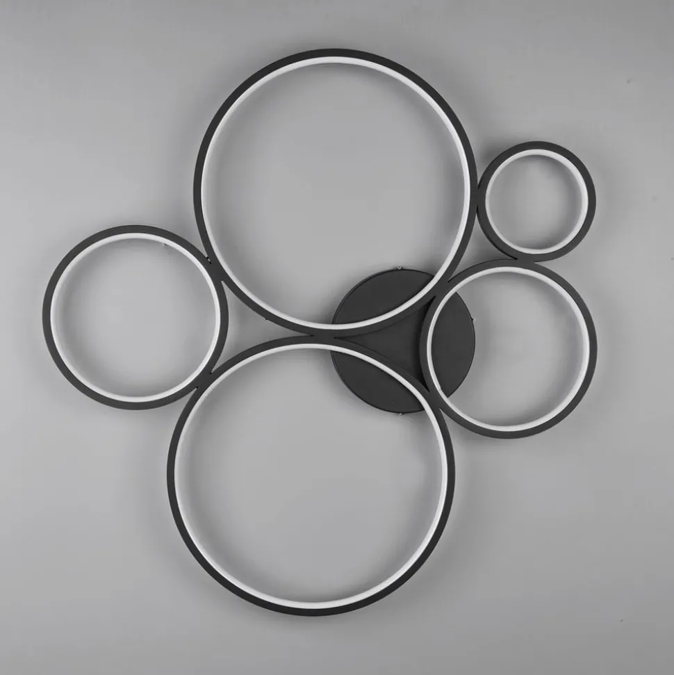 LED-taklampe Rondo, matt svart