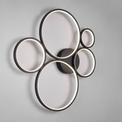 LED-taklampe Rondo, matt svart