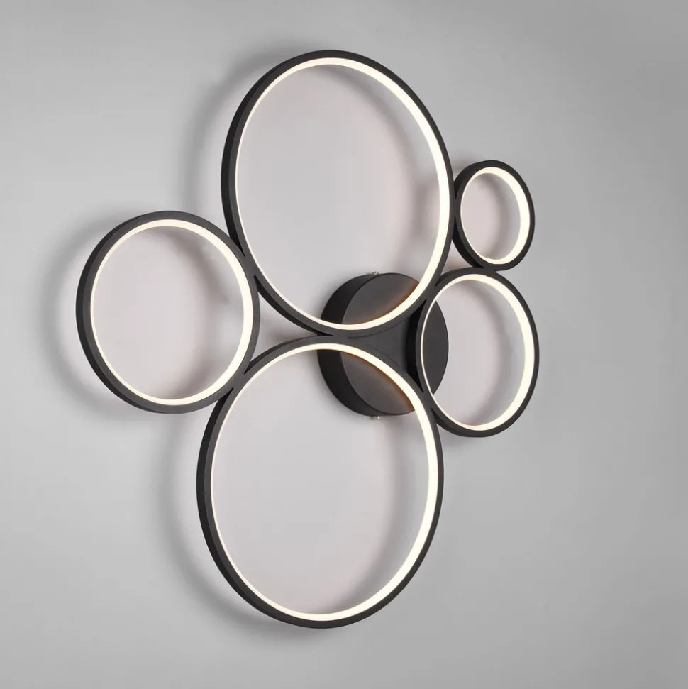 LED-taklampe Rondo, matt svart