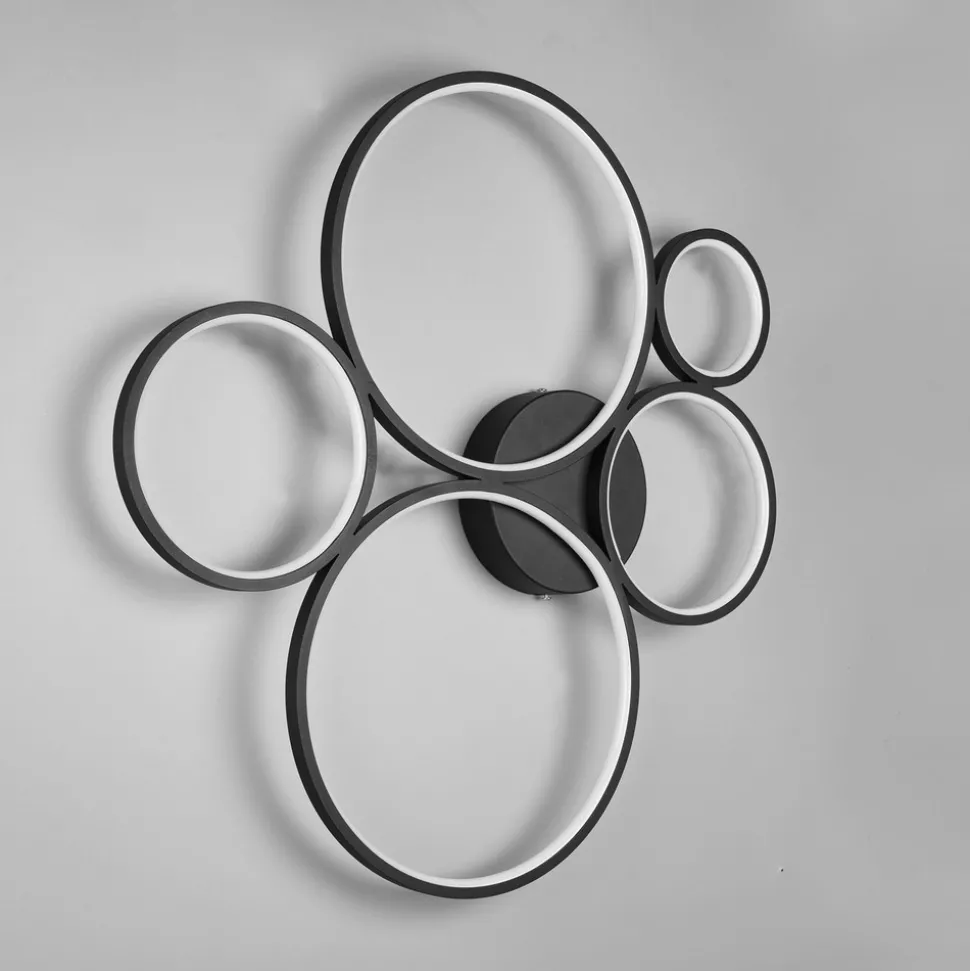 LED-taklampe Rondo, matt svart