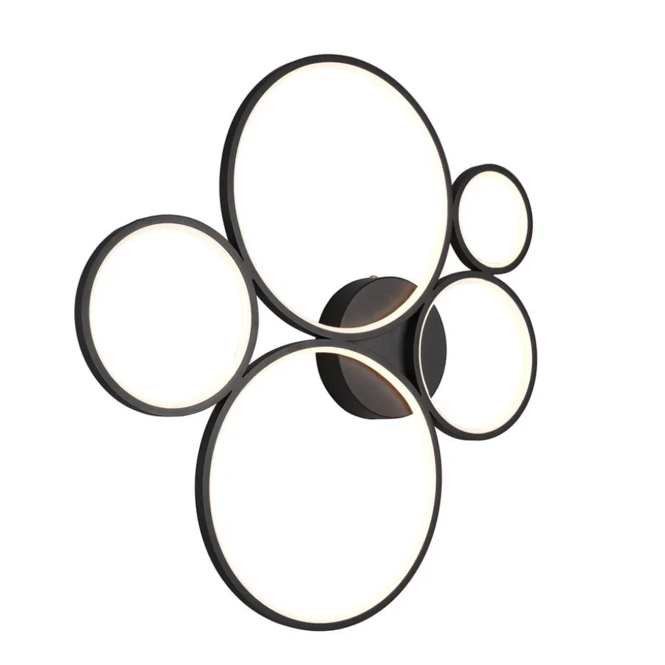 LED-taklampe Rondo, matt svart