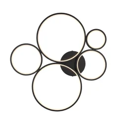 LED-taklampe Rondo, matt svart