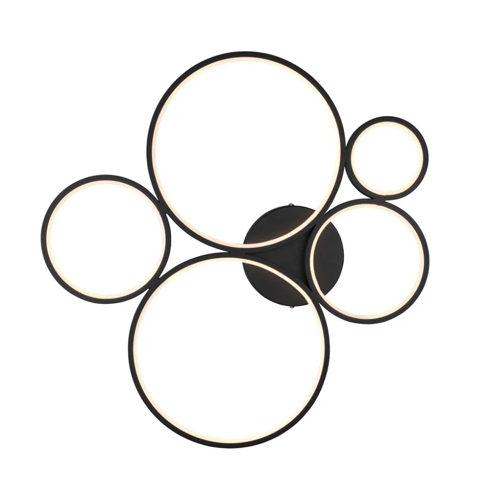 LED-taklampe Rondo, matt svart