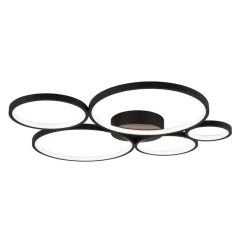 LED-taklampe Rondo, matt svart