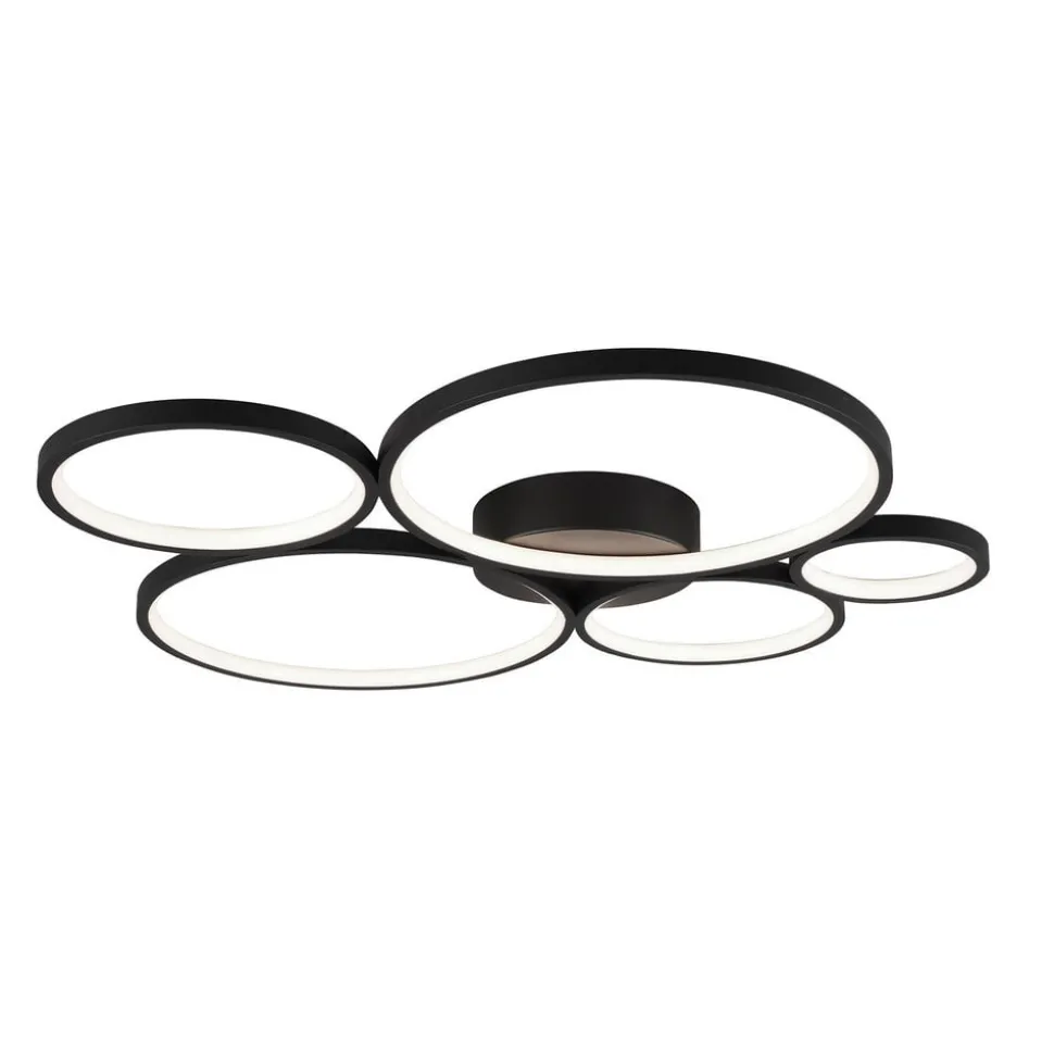 LED-taklampe Rondo, matt svart