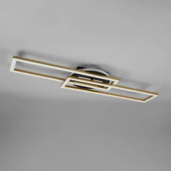 LED-taklampe Twister roterbar fjernktrl messing