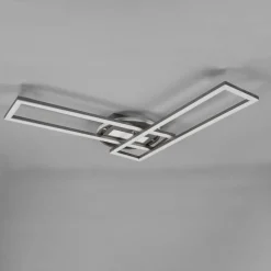 LED-taklampe Twister roterbar fjernkontroll nikkel