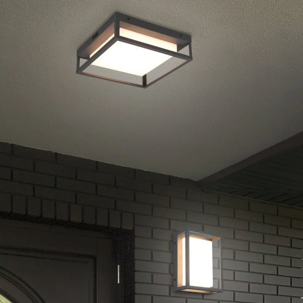 LED-taklampe Witham IP54, CCT, antrasitt, utendørs