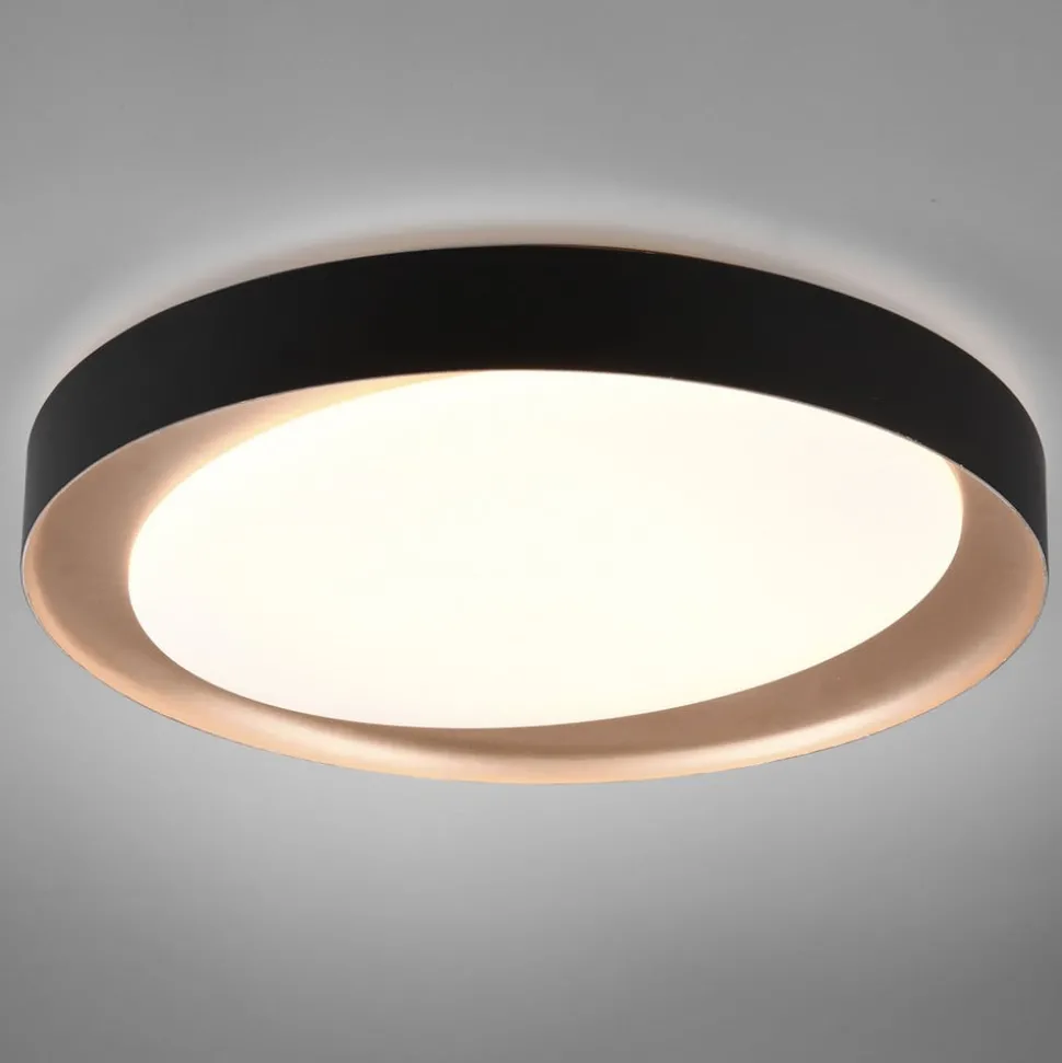 LED-taklampe Zeta tunable white, svart/gull
