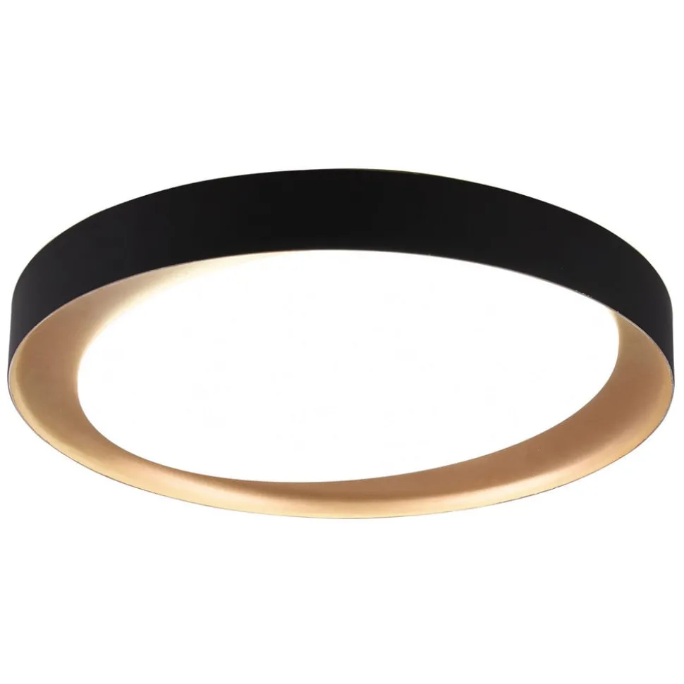 LED-taklampe Zeta tunable white, svart/gull