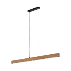 LED-trependel Teo, valnøtt, 126 cm, berøringsdimmer