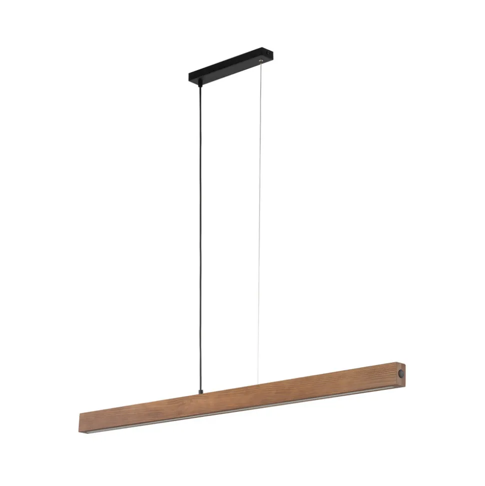 LED-trependel Teo, valnøtt, 126 cm, berøringsdimmer