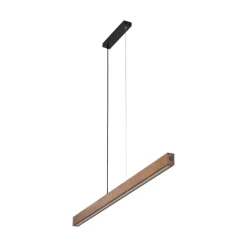 LED-trependel Teo, valnøtt, 126 cm, berøringsdimmer