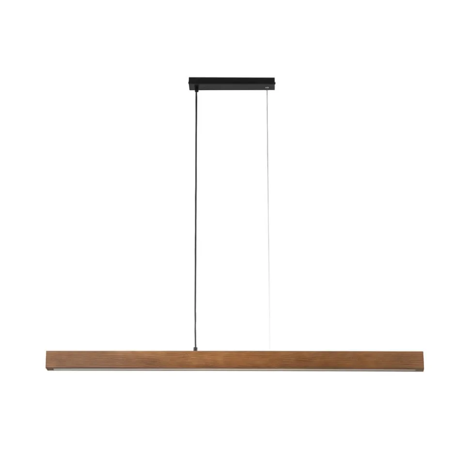 LED-trependel Teo, valnøtt, 126 cm, berøringsdimmer