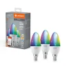 LEDVANCE SMART+ LED, stearinlys, E14, 4,9 W, CCT, RGB, WiFi, 3 enheter