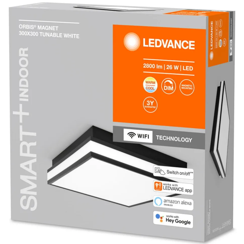 LEDVANCE SMART+ WiFi Orbis-magnet, svart, 30x30cm