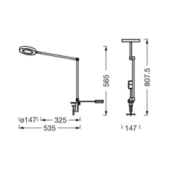 LEDVANCE SUN@Home Panan Desk Disc, klemme, svart