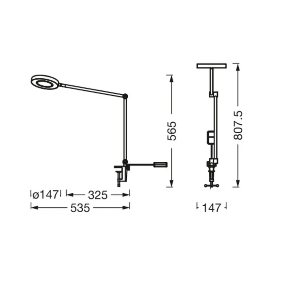 LEDVANCE SUN@Home Panan Desk Disc, klemme, svart