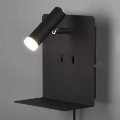 LED-vegglampe Element med hylle svart matt