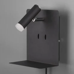 LED-vegglampe Element med hylle svart matt