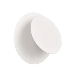 LED-vegglampe Mio, rund linse, matt hvit, indirekte