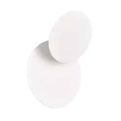 LED-vegglampe Mio, rund linse, matt hvit, indirekte