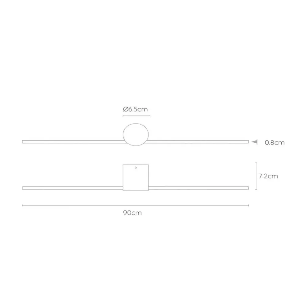 LED-vegglampe Mizar, 90 cm, svart, IP44