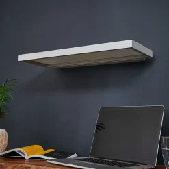 LED-vegglampe til kontor Rick, grå, universalhvit