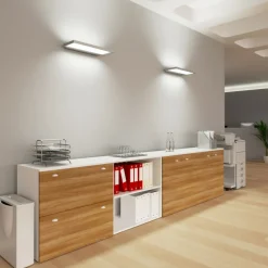 LED-vegglampe til kontor Rick, grå, universalhvit