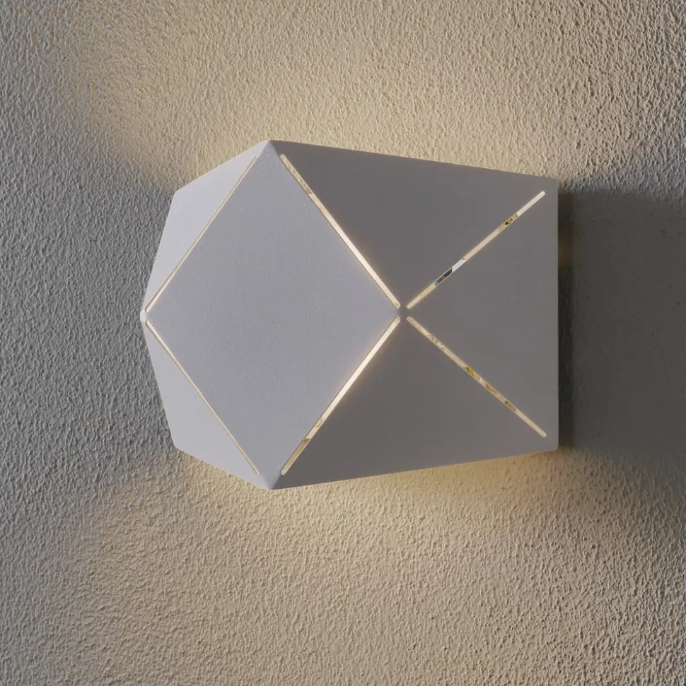 LED-vegglampe Zandor i hvit, bredde 18 cm