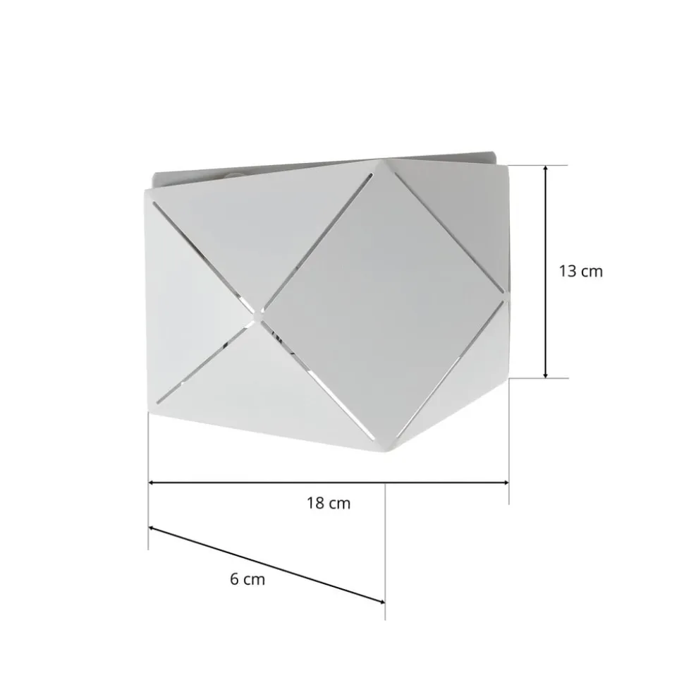 LED-vegglampe Zandor i hvit, bredde 18 cm