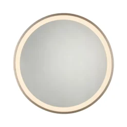 LED-veggspeil VIDRO, bronse, Ø 46 cm, powerbank, bryter