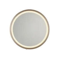 LED-veggspeil VIDRO, bronse, Ø 26 cm, powerbank, bryter