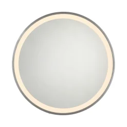 LED-veggspeil VIDRO, grå, Ø 46 cm, powerbank, bryter