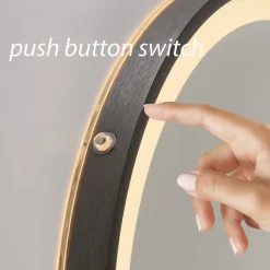 LED-veggspeil VIDRO, grå, Ø 46 cm, powerbank, bryter