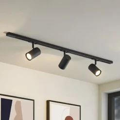 Lindby 1 lyskilde skinnesystem Linaro, GU10, 3 lyskilder, svart