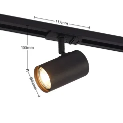Lindby 1 lyskilde skinnesystem Linaro, GU10, 3 lyskilder, svart